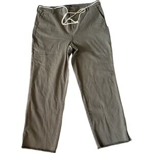 NWOT NYDJ Olive Green Frayed Hem‎ Cropped Straight Leg Pants Womens Size 16